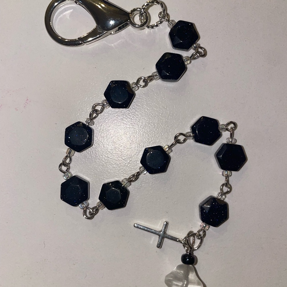 Elegant Silver and Black Prayer/Rosary chain.